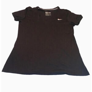 Nike Dri Fit Top Women's Size Medium Black Strech Running Walking Breathable